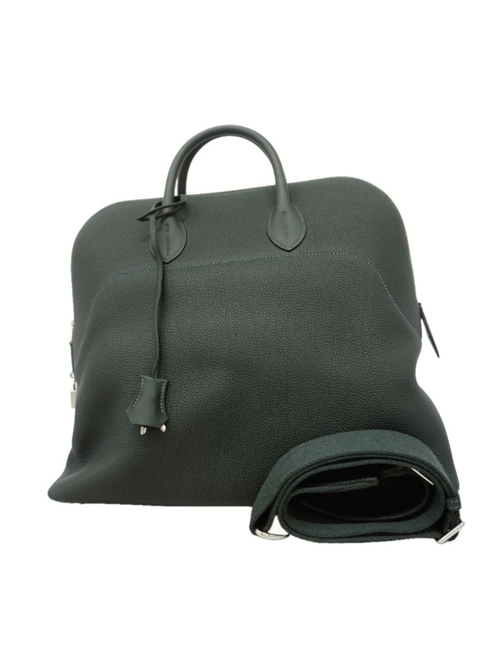 Hermes Handbag Bolide Ads Togo New Vert Fonce Silver 2-Way Bag